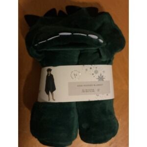 Festive Voice‎ Kids Hooded Dino Blanket, 55.1" X 27.5", Green, NIP
